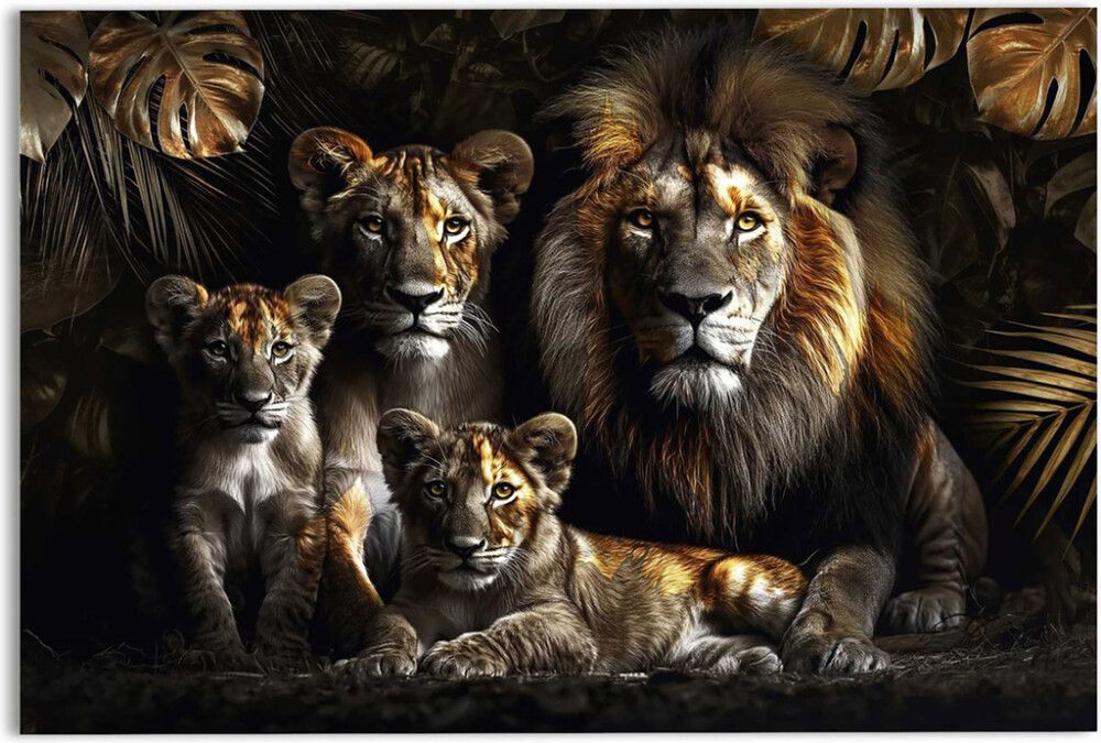 Sisustustaulu Reinders Lion Family 78 x 116 cm