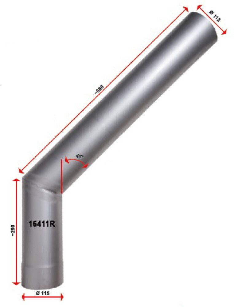 Liitinputki Misa 45 asteen kulma T600.