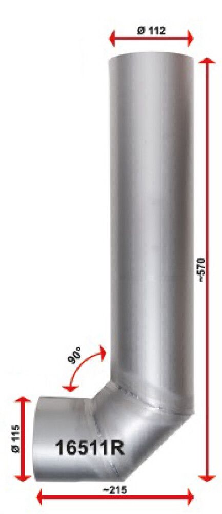 Liitinputki Misa 90 asteen kulma T600.