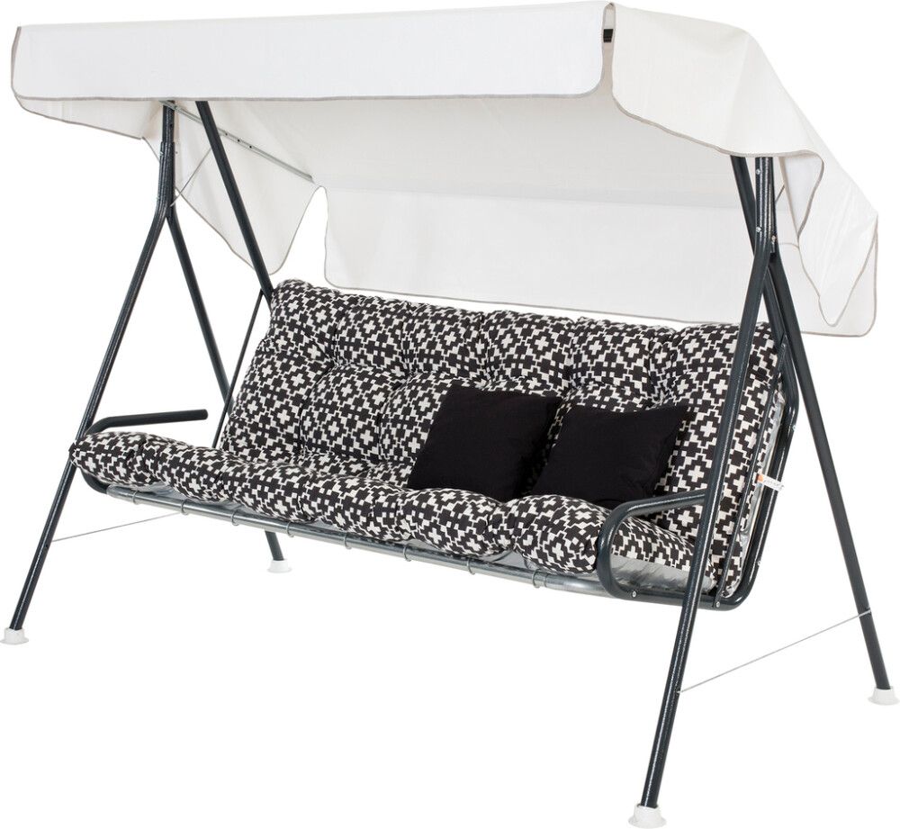 Puutarhakeinu Varax Suvi mustavalkoinen