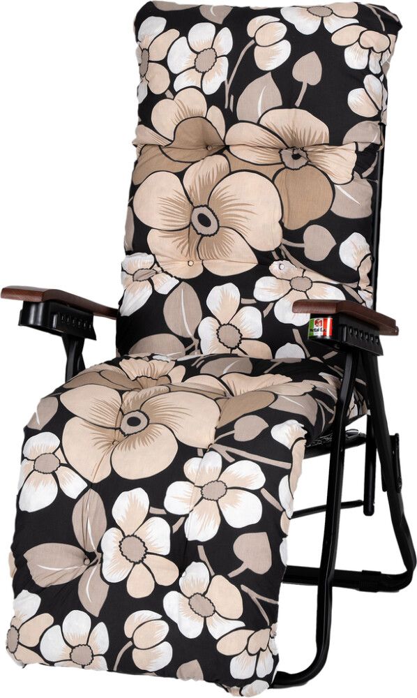 Pehmuste Varax Baden Baden tuoliin kukkakuvio beigeharmaa