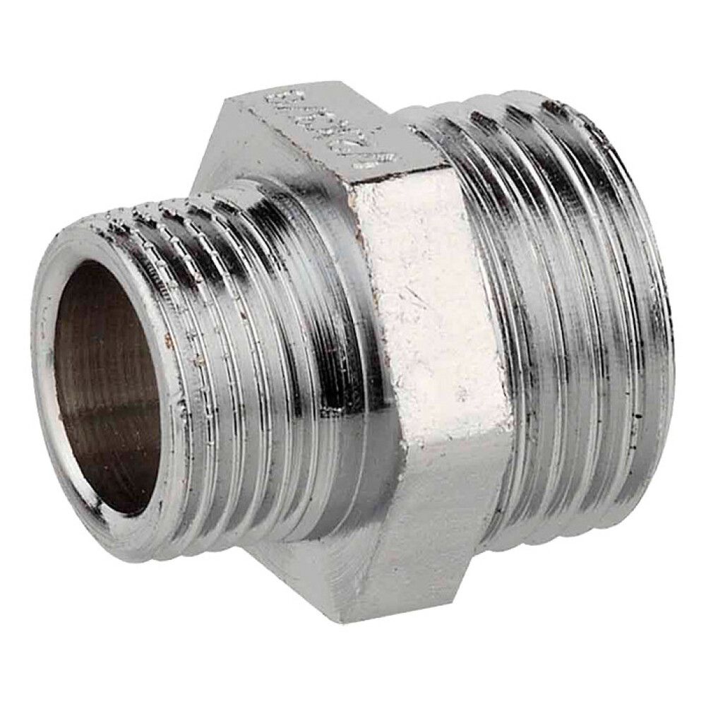 Supistuskaksoisnippa Kromattu Messinki 1/2" x 3/8"