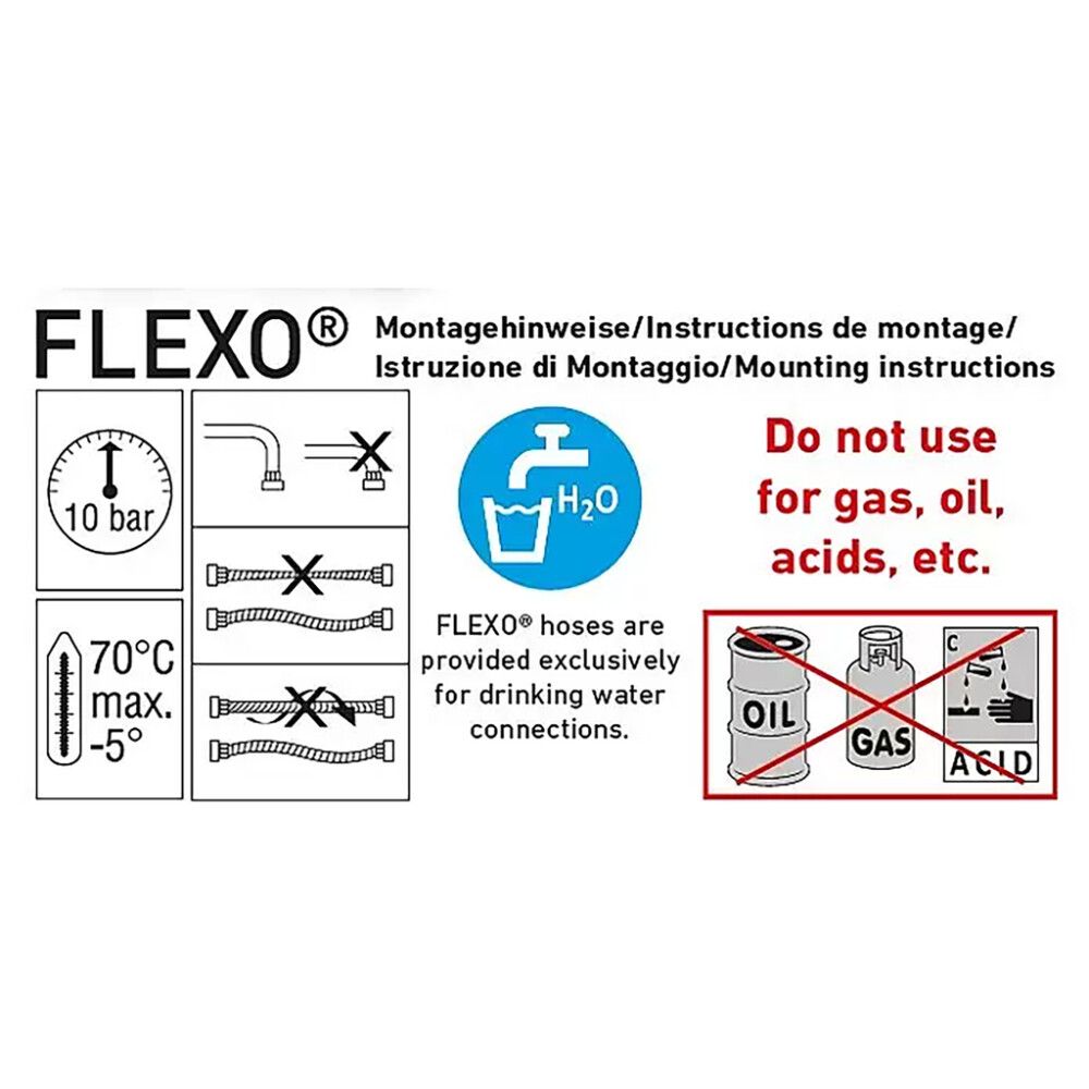 Asennusletku ½″ 50 cm