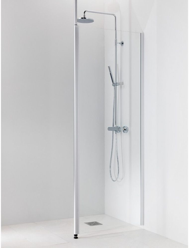 Kiinteä Suihkuseinä Vihtan Ocean 1 kirkas/matta alumiini