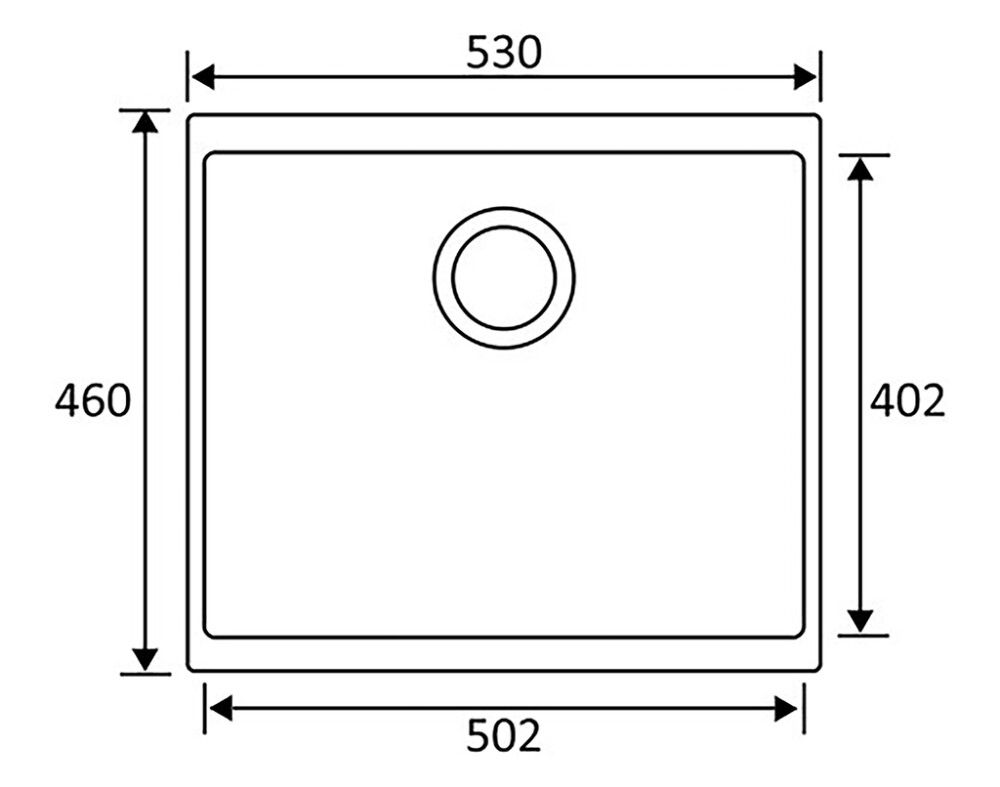 Komposiittiallas Stala Essent CEG-E50B Musta 53 x 46 cm