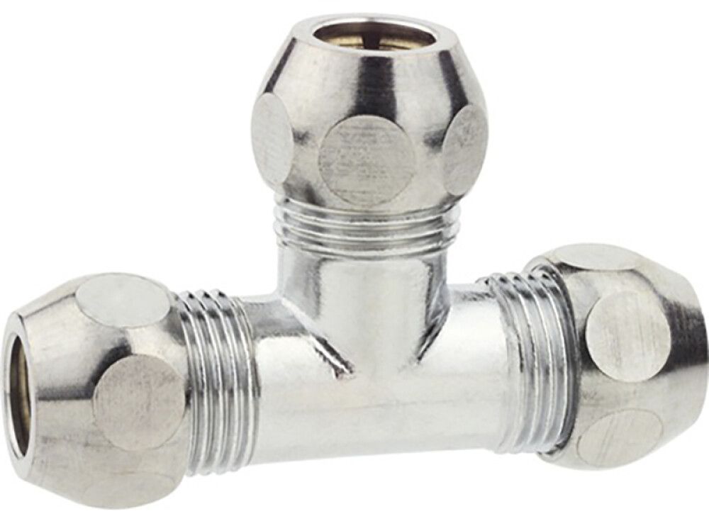 Puserrusliitin T-kappale 3/8" x 3/8" x 3/8", 10 mm