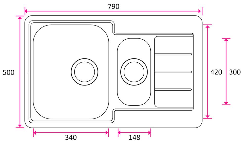 Keittiöallas Stala Standard-TD34-15 RST 79 x 50 cm