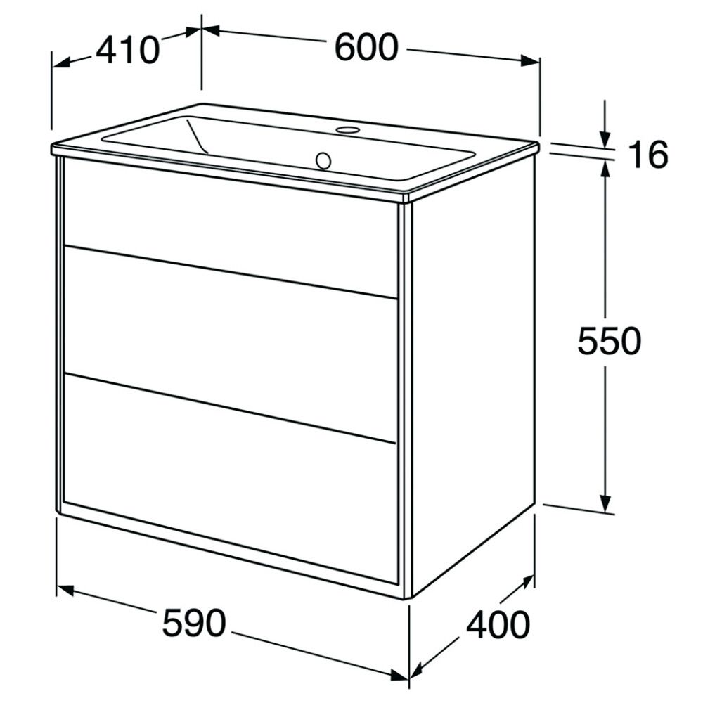 Allaskaappipaketti Gustavsberg Graphic vihreä 60 cm