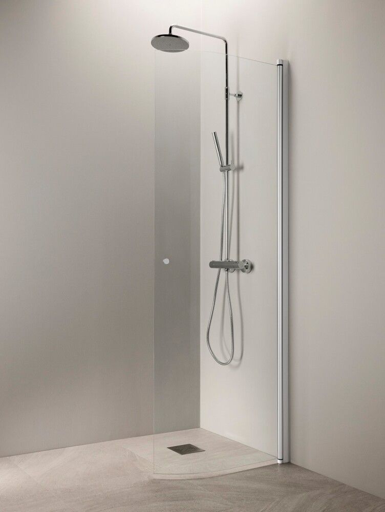 Kaareva suihkuseinä Vihtan Puro 4 kirkas 2035 mm matta