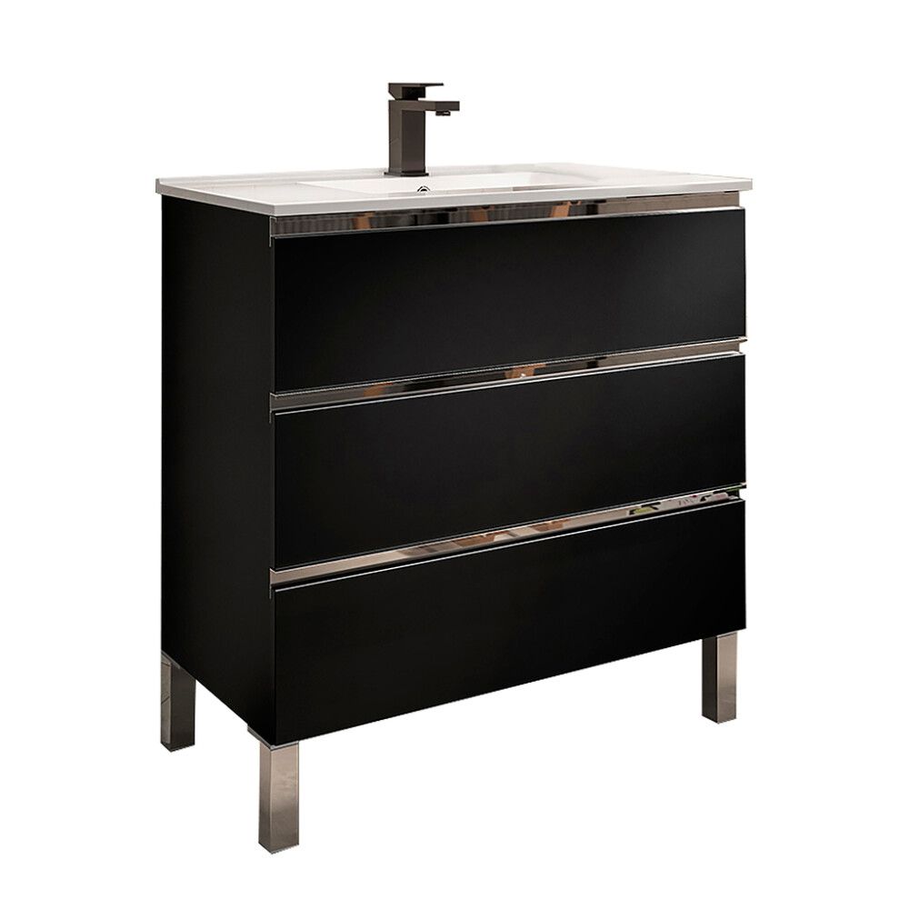 Kylpyhuonekaluste Ordonez Malaga mattamusta 100 cm