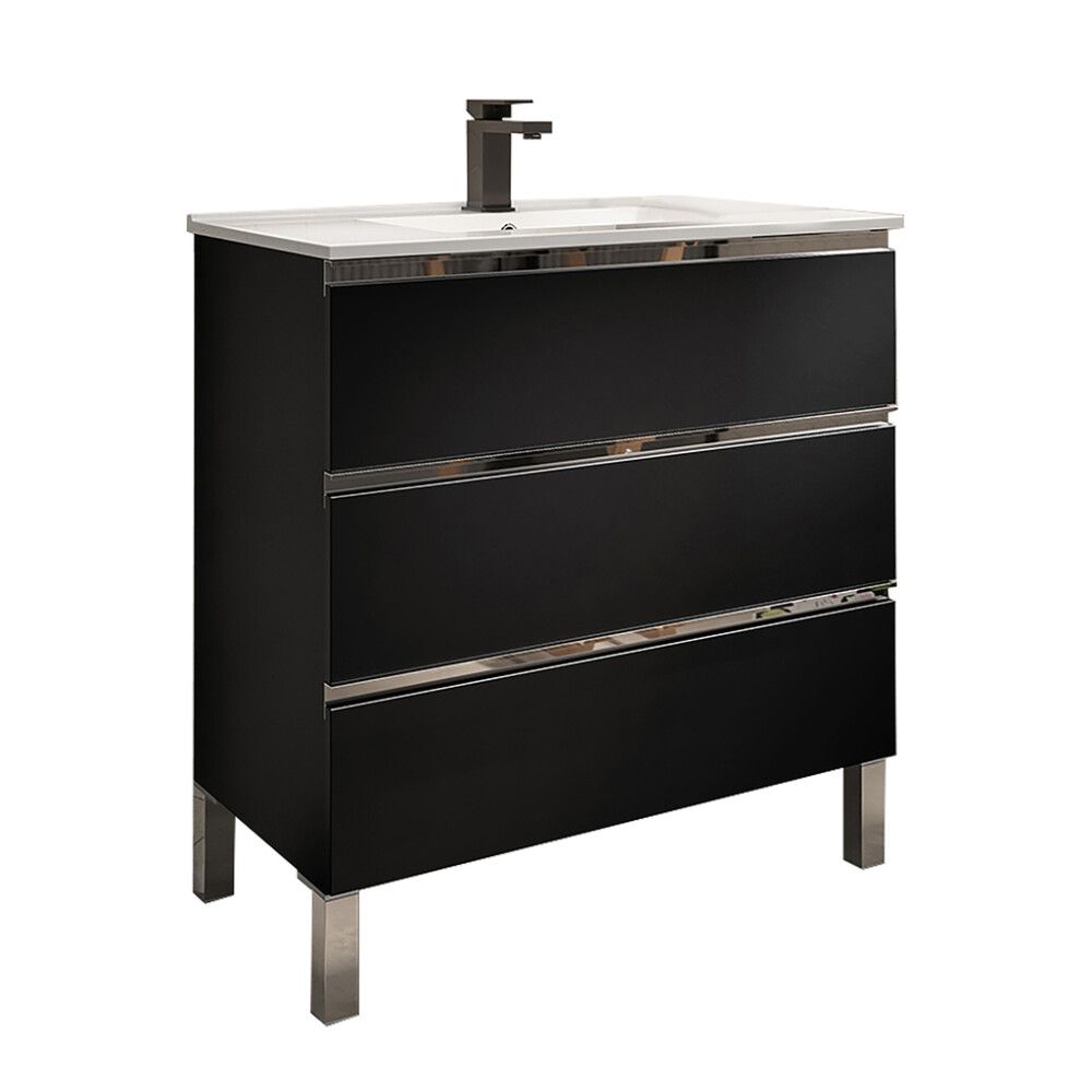 Kylpyhuonekaluste Ordonez Malaga mattamusta 80 cm