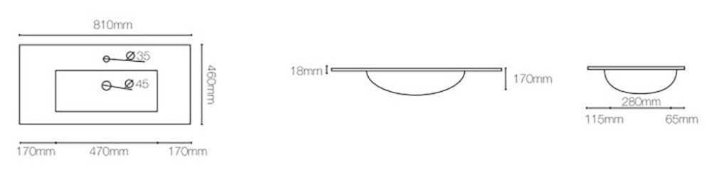Kylpyhuonekaluste Ordonez Malaga mattavalkoinen 80 cm