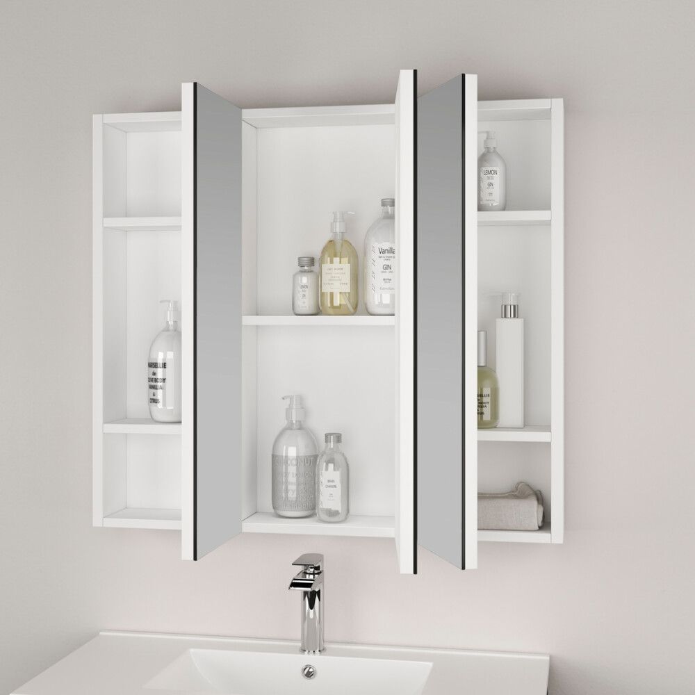 Peilikaappi Ordoñez Star Kiiltävä Valkoinen 80 x 72 cm