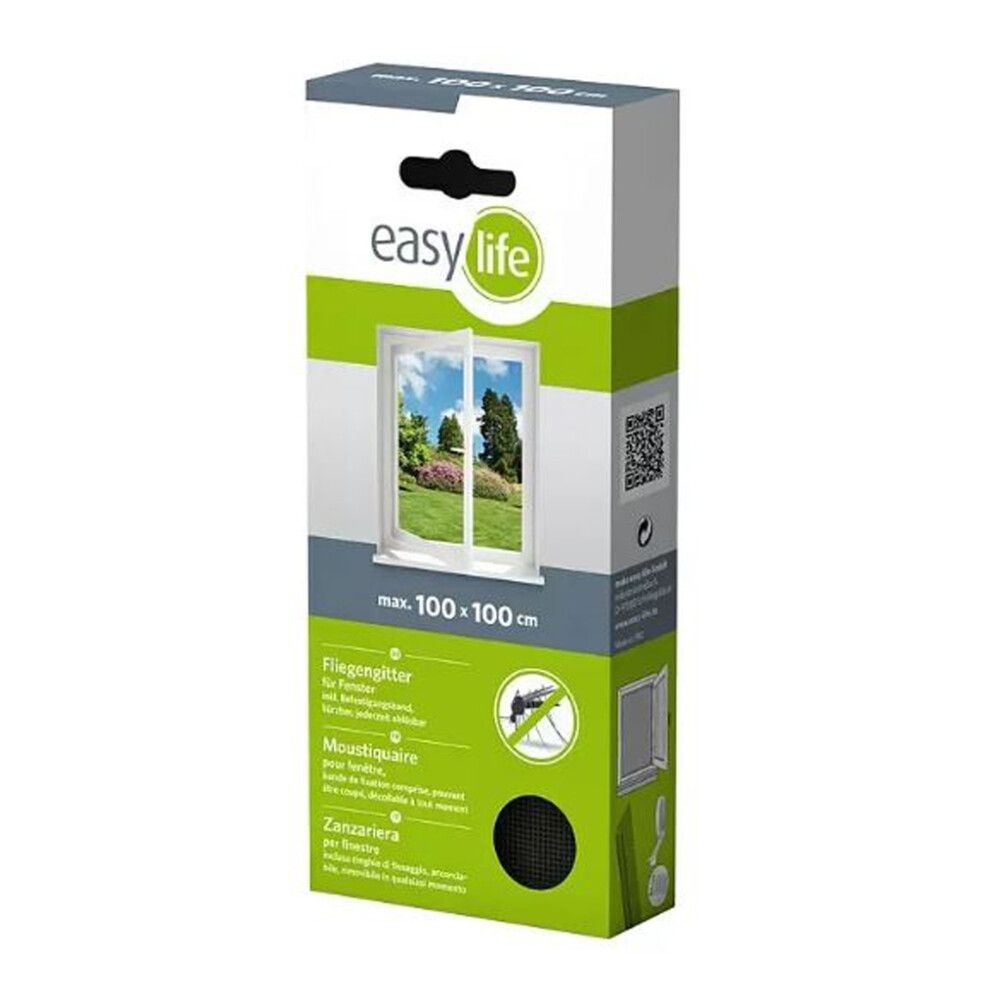Hyönteisverkko ikkunaan Easy Life 100 x 100 cm Antrasiitti