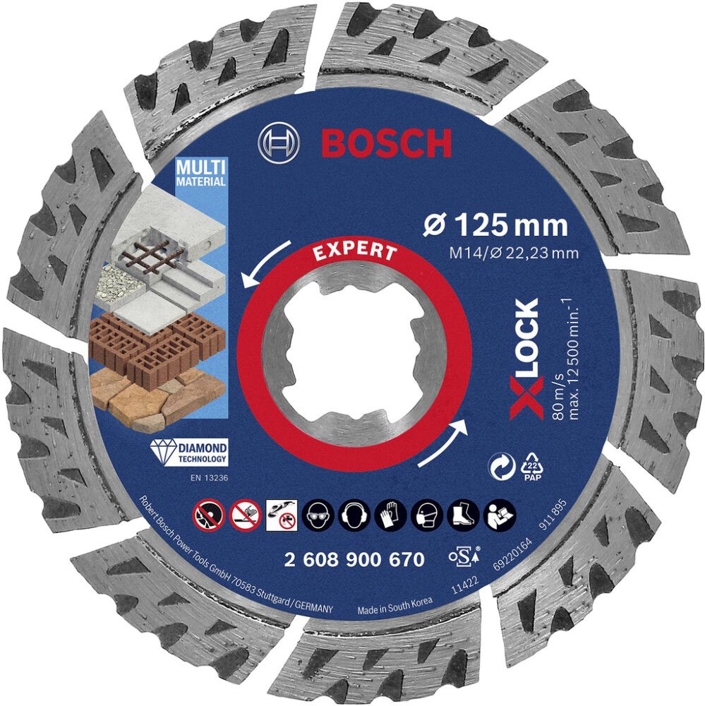 Timanttikatkaisulaikka Bosch EXPERT MultiMaterial 125 mm X-LOCK