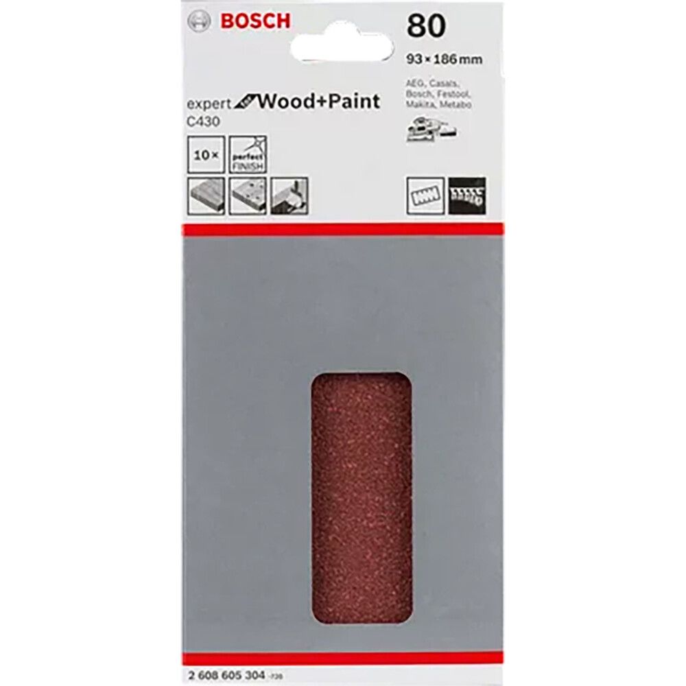 Hiomapaperi Bosch 93 x 185 mm K80 10kpl