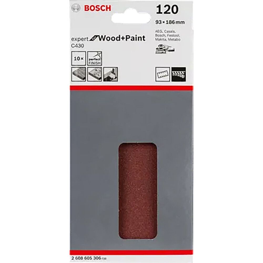 Hiomapaperi Bosch 93 x 185 mm K120 10kpl