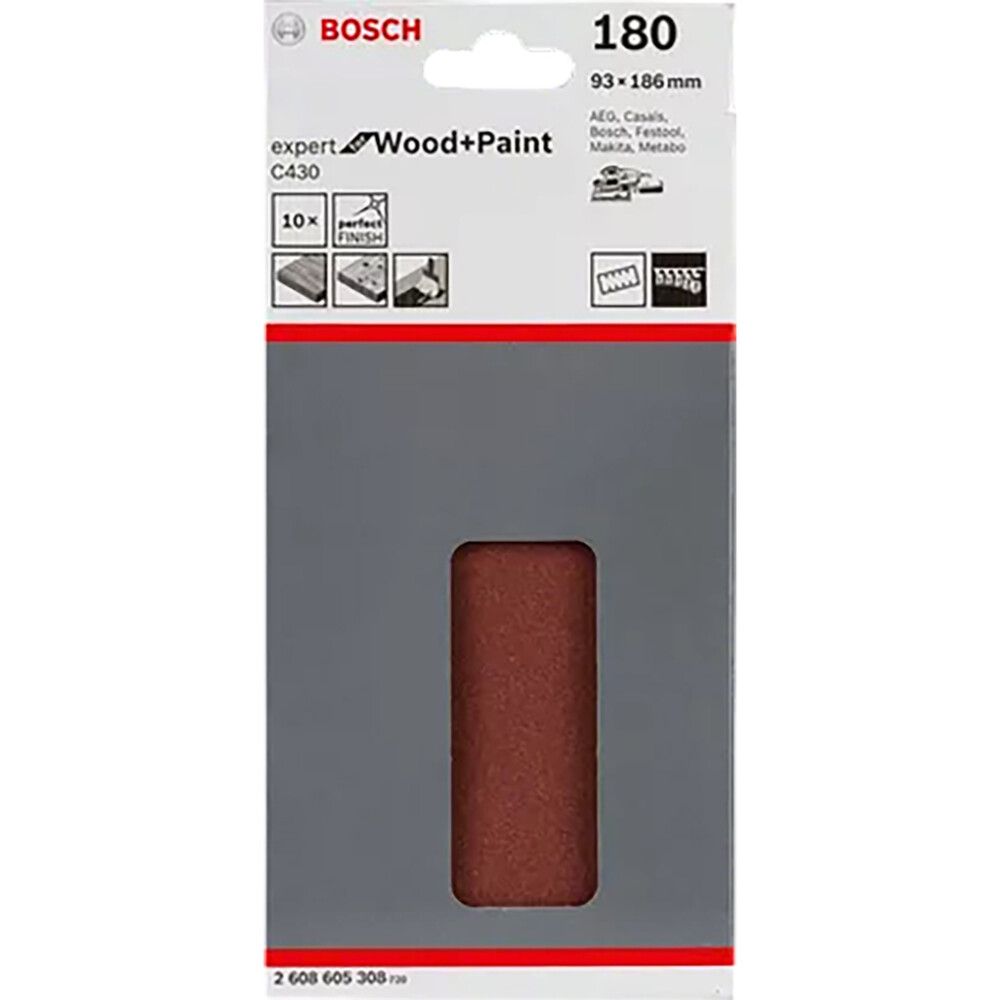 Hiomapaperi Bosch 93 x 185 mm K180 10 kpl