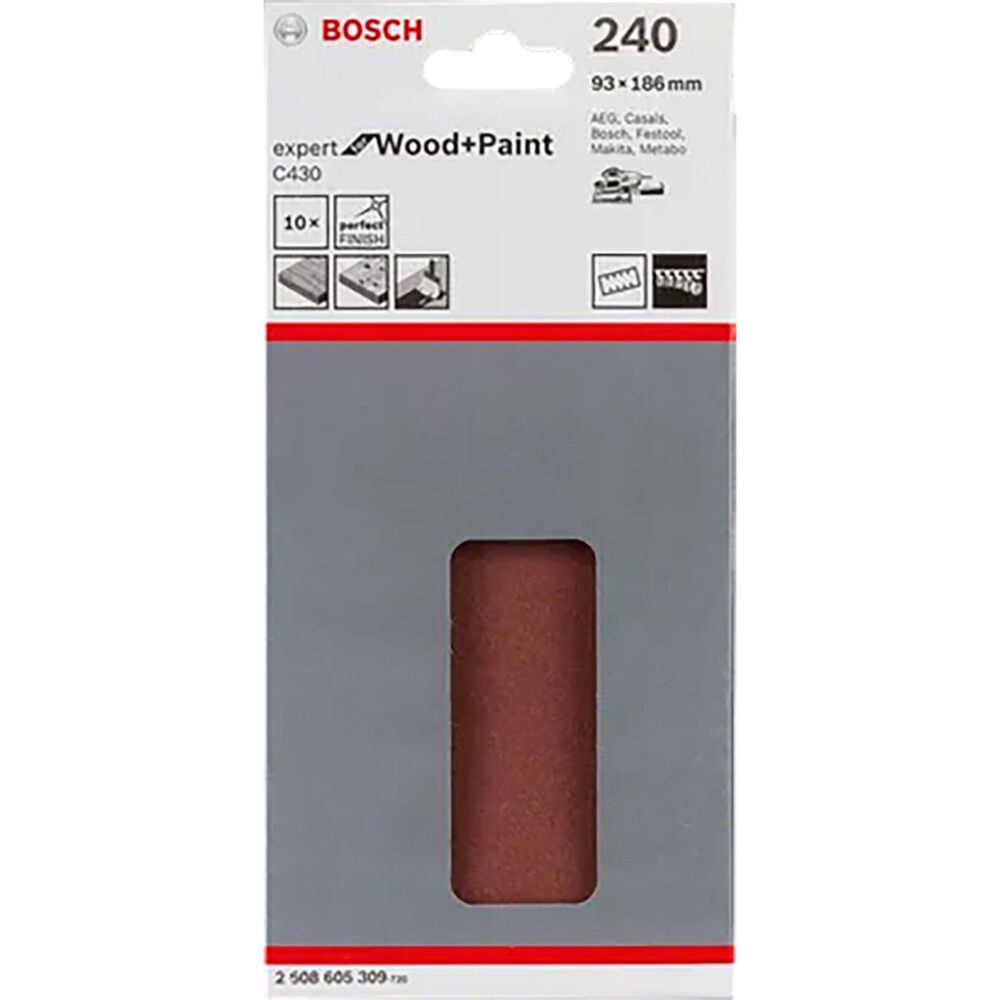 Hiomapaperi Bosch 93 x 185 mm K240 10 kpl