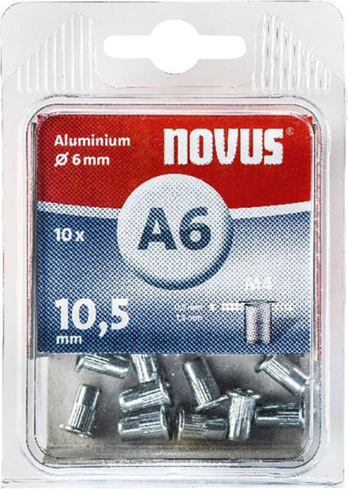 Alu-Niittimutteri Novus A6 x M4 10 kpl