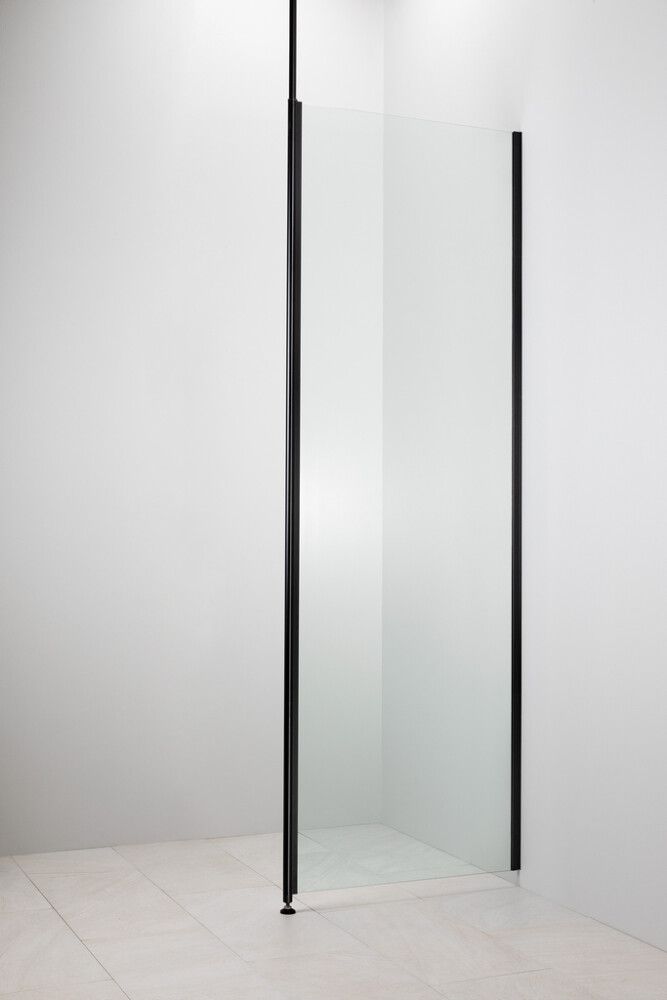 Kiinteä suihkuseinä Camargue Helmi kirkas/musta alumiini 60 cm