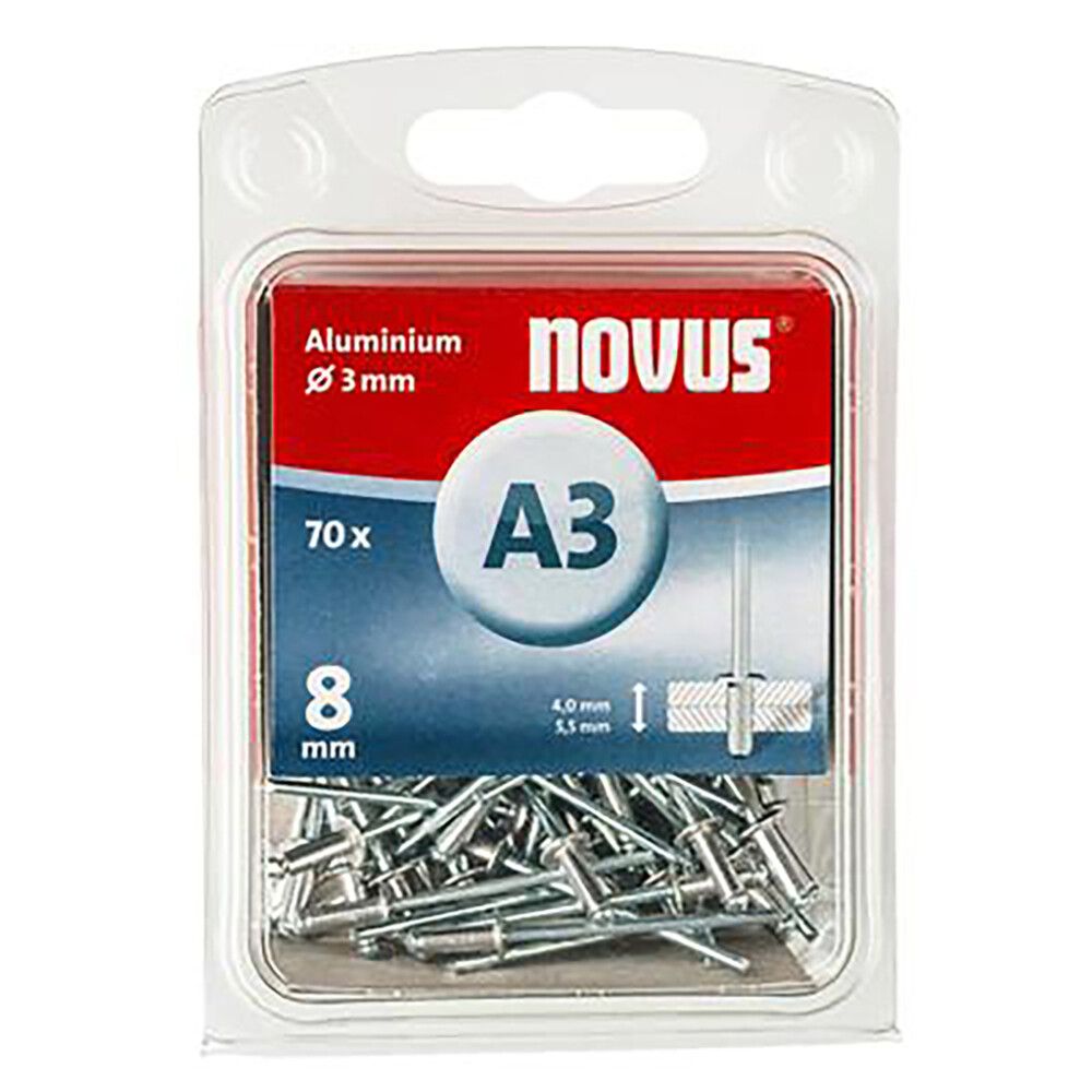 Alu-Niitti Novus A3 x 8mm 70 kpl