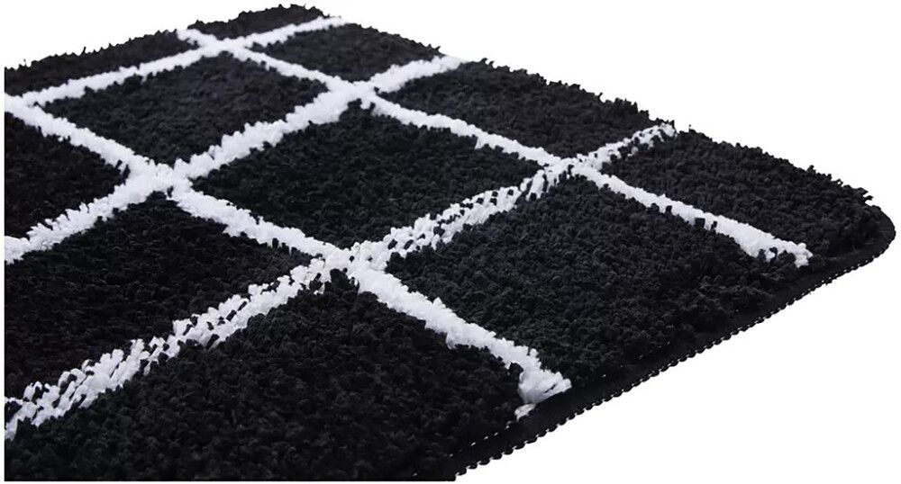 Kylpyhuonematto Diaqua Network musta/valkoinen, useita kokovaihtoehtoja 55 x 65 cm