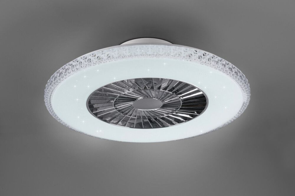 Tuuletinplafondi Trio Harstad kromi/mattavalkoinen ⌀ 60 cm