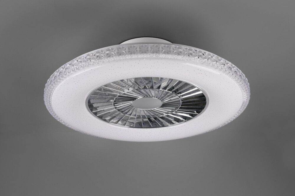 Tuuletinplafondi Trio Harstad kromi/mattavalkoinen ⌀ 60 cm