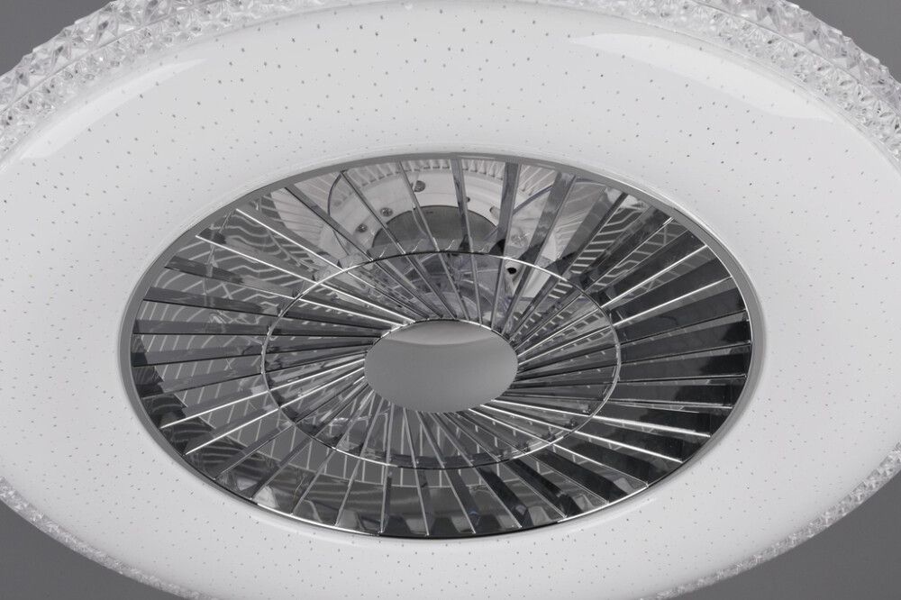 Tuuletinplafondi Trio Harstad kromi/mattavalkoinen ⌀ 60 cm