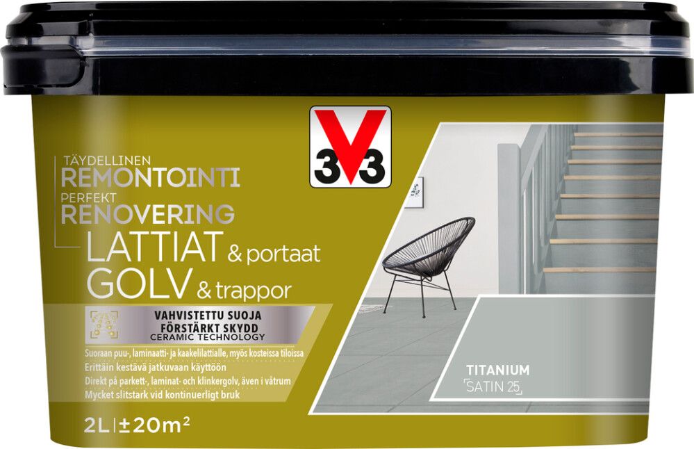 Lattia-/porrasmaali V33 Titanium