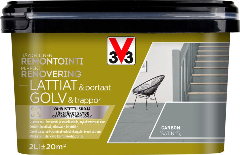 Lattia-/porrasmaali V33 Carbon