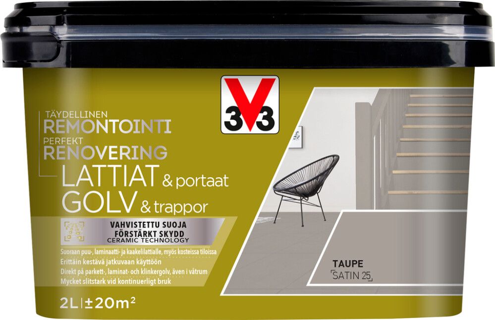 Lattia-/porrasmaali V33 Taupe