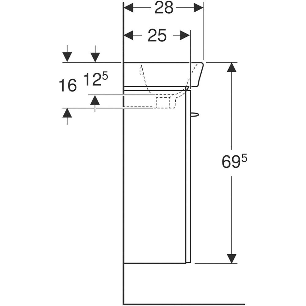 Allaskaappipaketti Ido Glow vasen valkoinen 40  x 28 cm