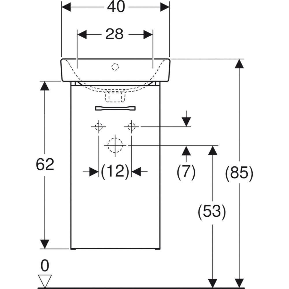 Allaskaappipaketti Ido Glow oikea valkoinen 40  x 28 cm
