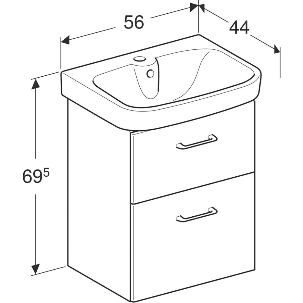 Allaskaappipaketti Ido Glow Square valkoinen 56 x 69,5 cm