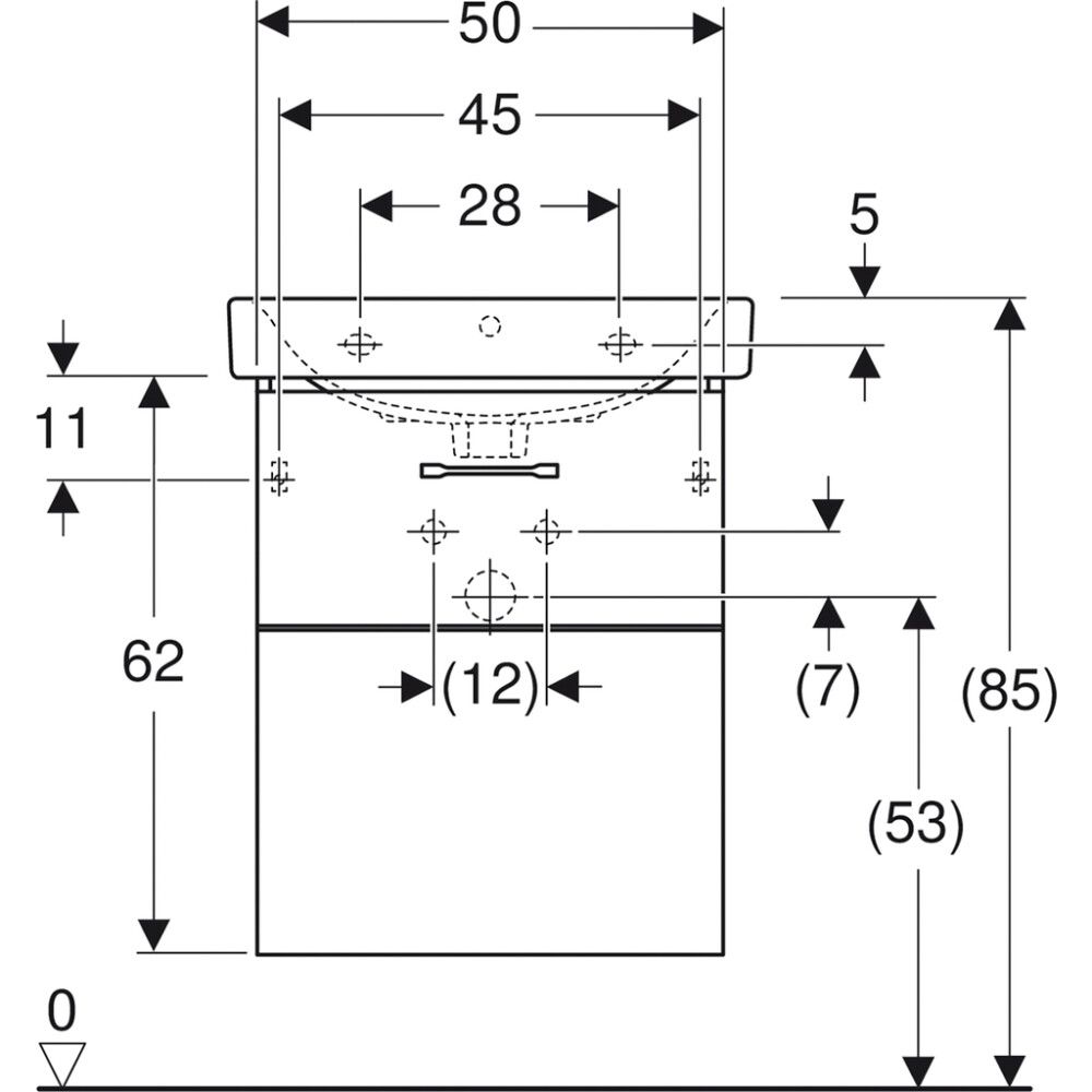 Allaskaappipaketti Ido Glow Square valkoinen 56 x 69,5 cm