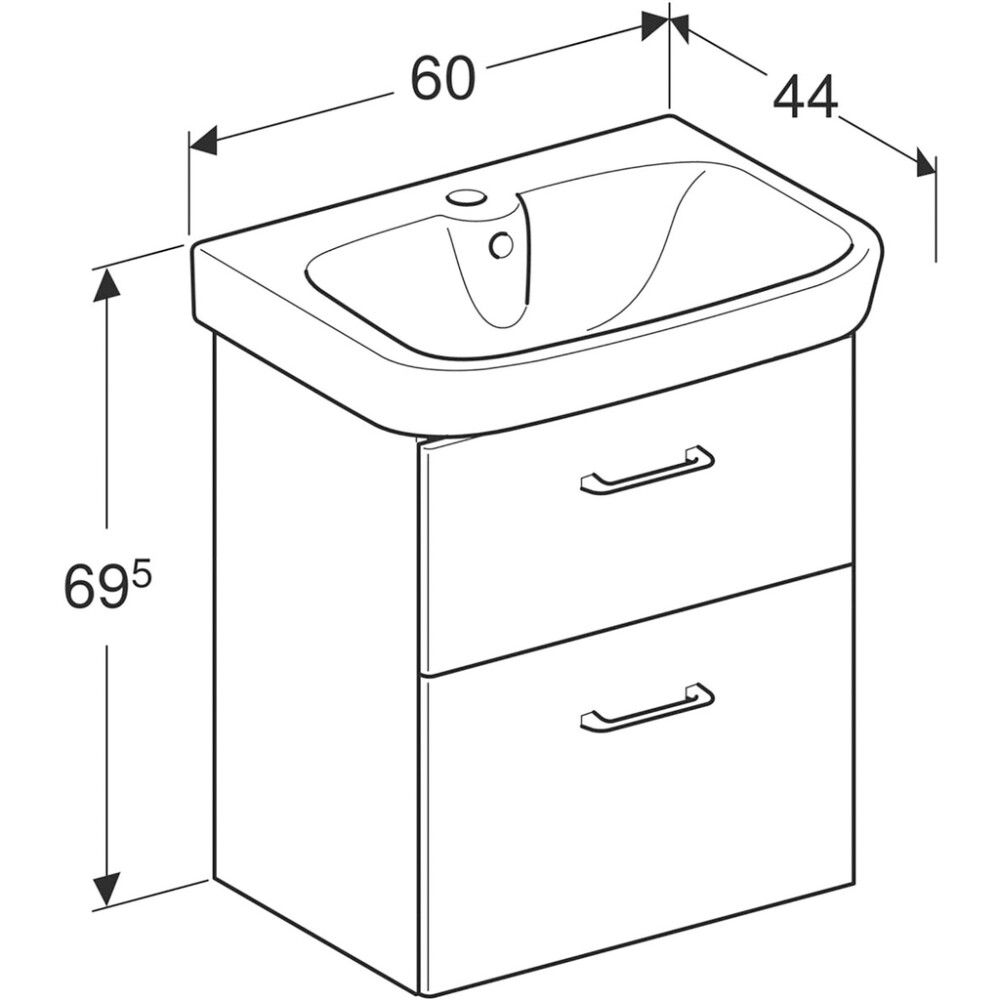 Allaskaappipaketti Ido Glow Square valkoinen 60 x 69,5 cm
