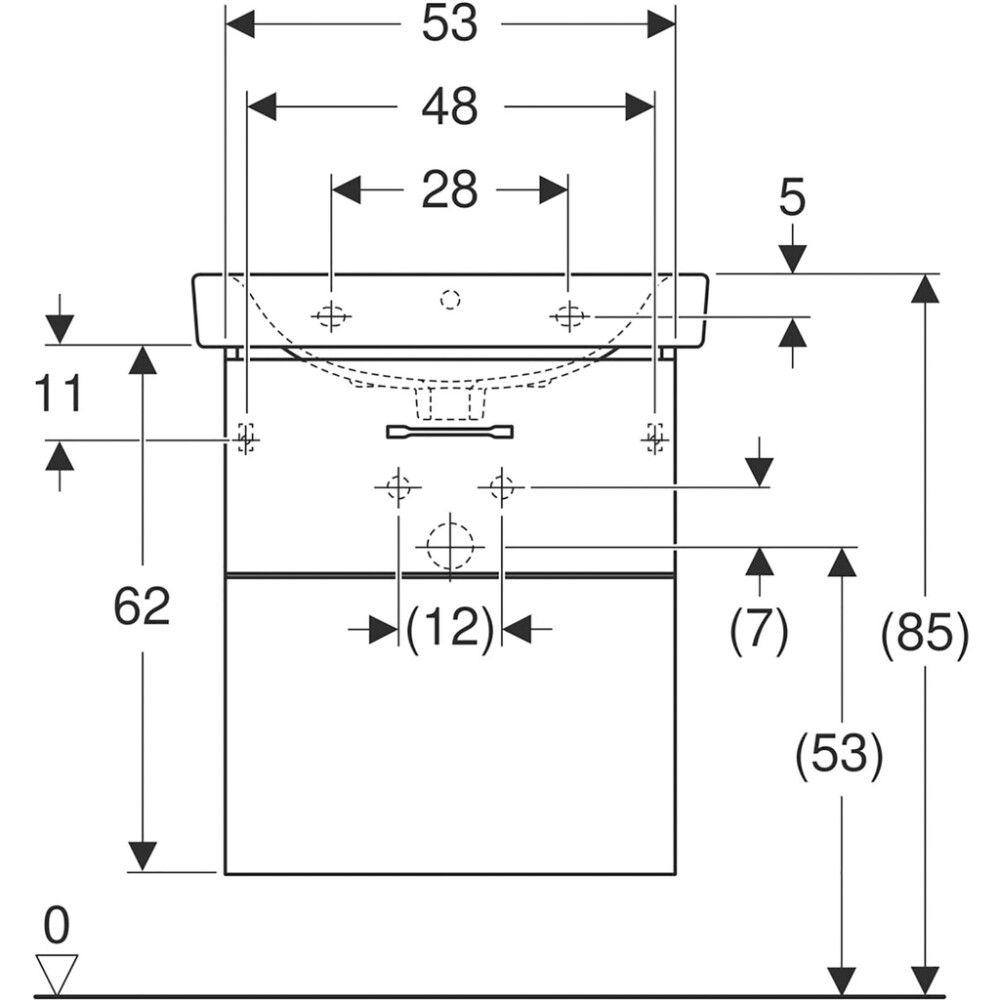 Allaskaappipaketti Ido Glow Square valkoinen 60 x 69,5 cm