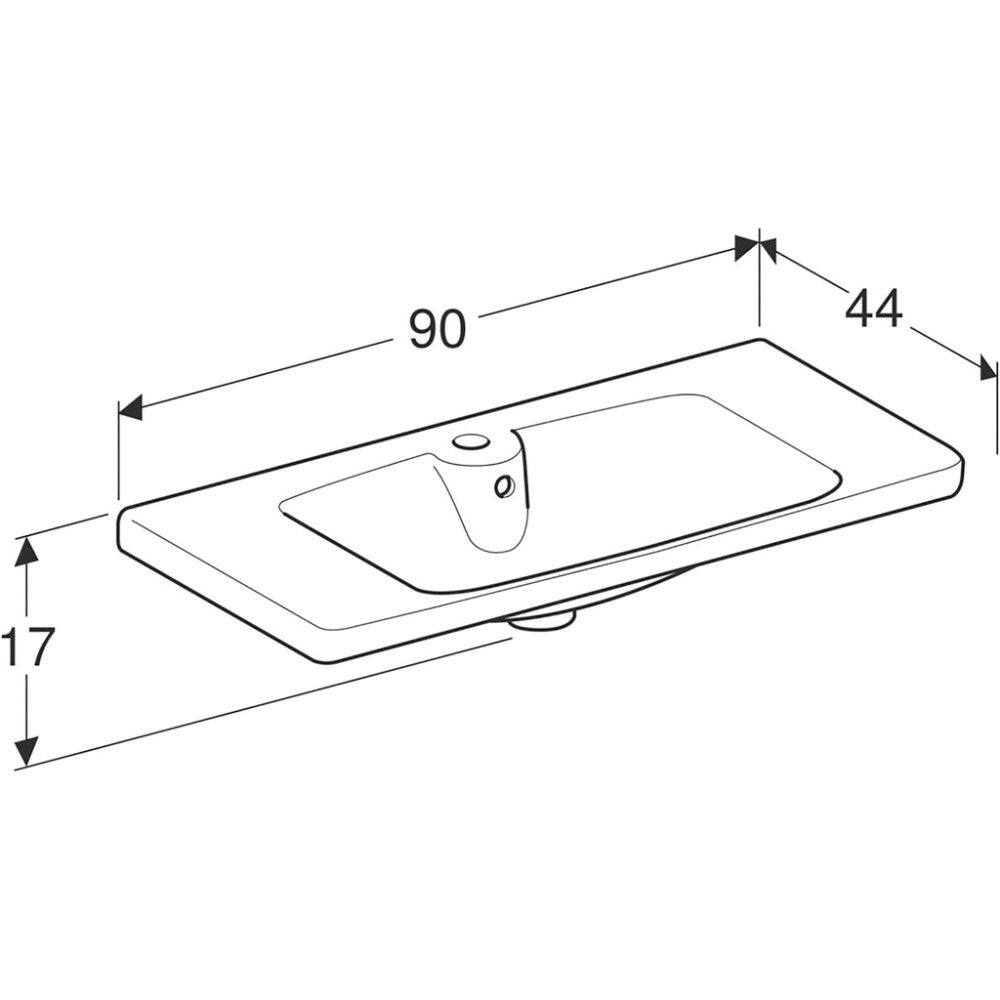 Tasoallas Ido Glow Square valkoinen 90 x 43,8 cm
