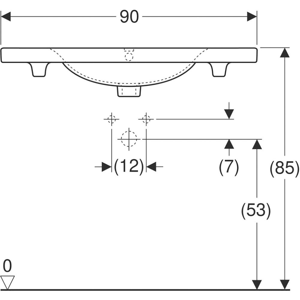 Tasoallas Ido Glow Square valkoinen 90 x 43,8 cm