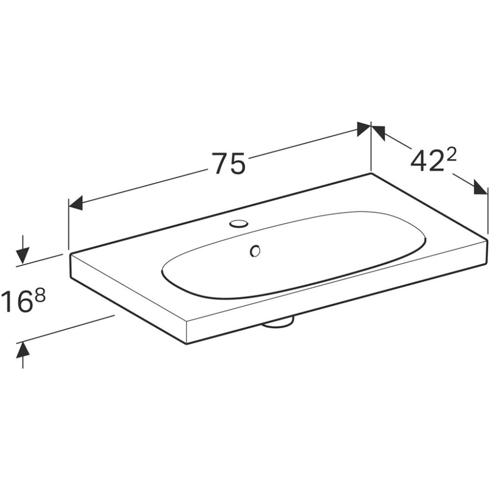 Pesuallas Geberit Acanto valkoinen 75 x 42,2 cm