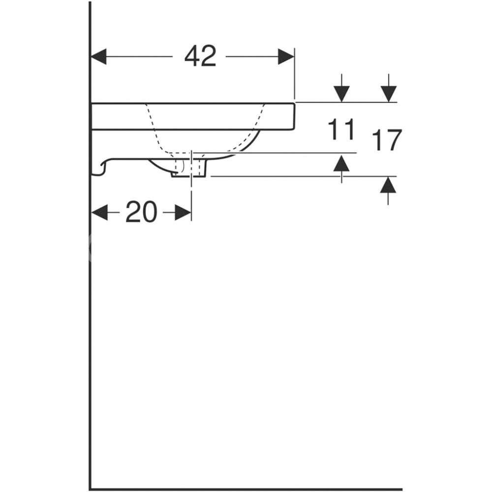 Pesuallas Geberit Icon Light valkoinen 60 x 42 cm