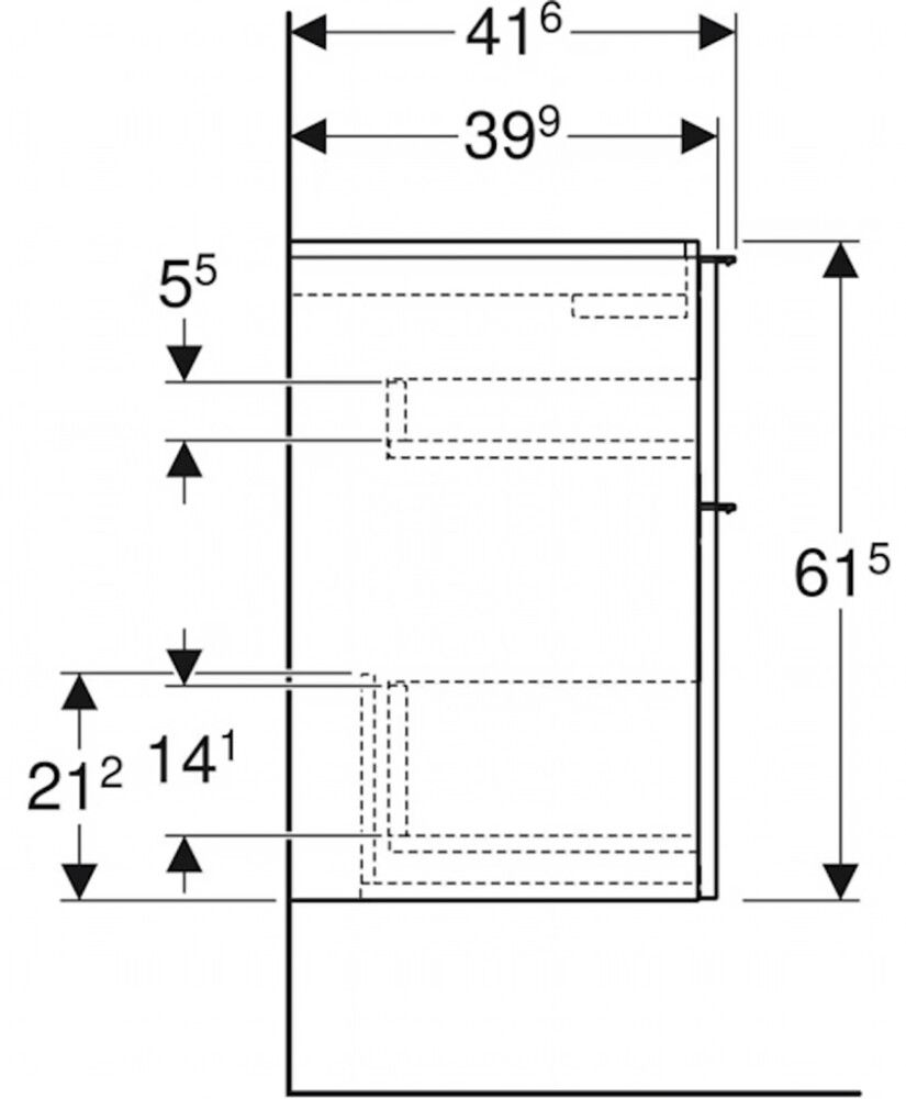 Alakaappi Geberit Icon tammi 59,2 x 41,6 cm