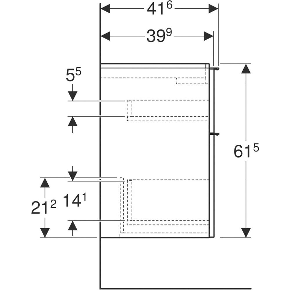 Alakaappi Geberit Icon tammi 74 x 41,6 cm