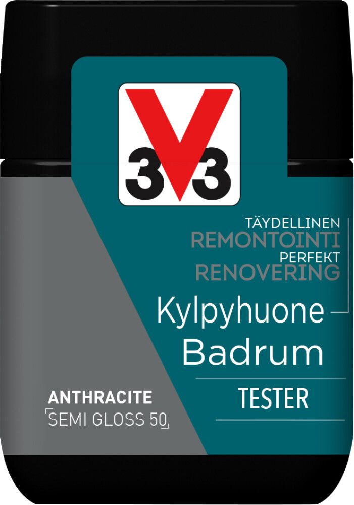 Kaakelimaali Seinille V33 Antrasiitti 75 ml Testeri