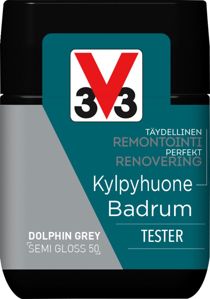 Kaakelimaali Seinille V33 Dolphin Grey 75 ml Testeri