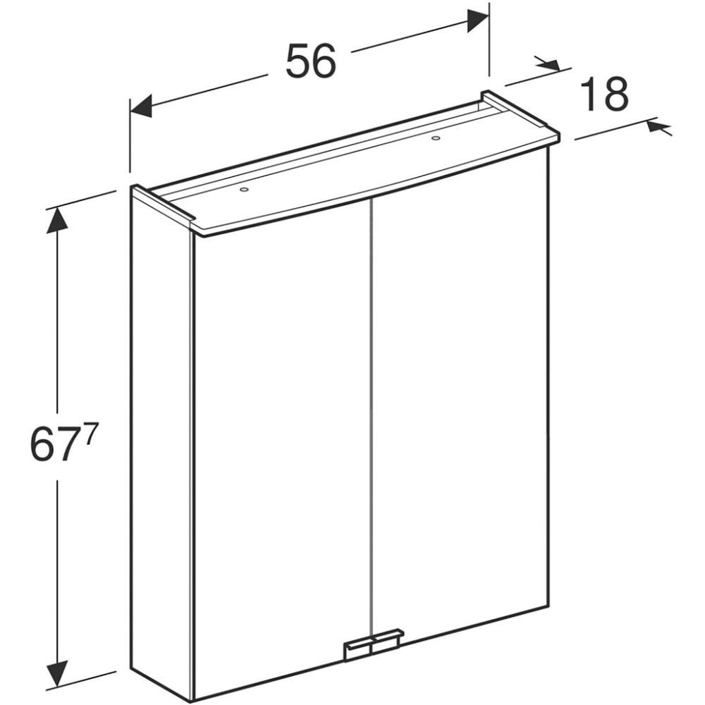 LED-peilikaappi Ido Reflect Clear vikavirtasuojattu valkoinen 56 cm
