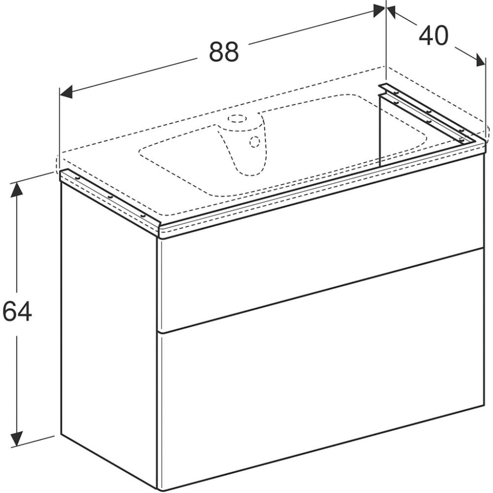Alakaappi Ido Glow Square tammi 88 x 40 cm