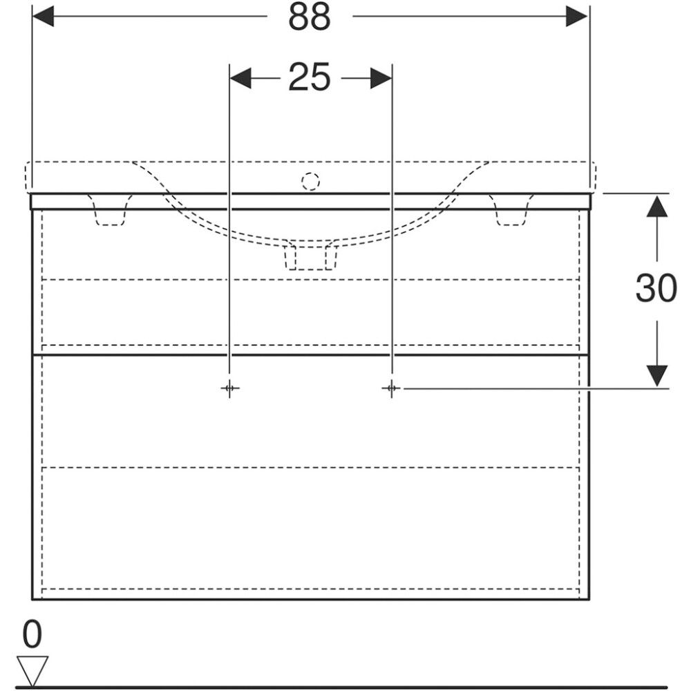 Alakaappi Ido Glow Square tammi 88 x 40 cm